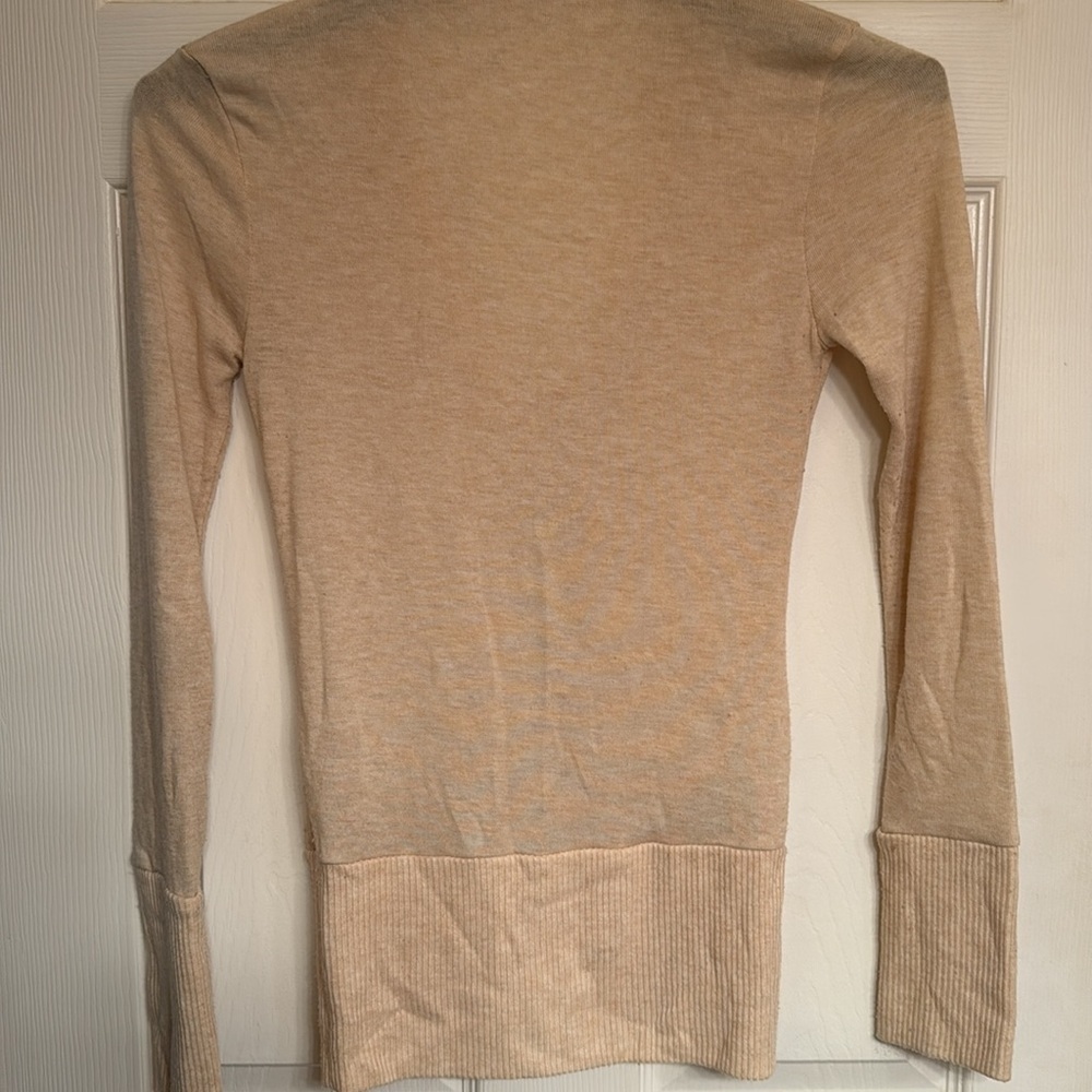 Zenana Outfitters Cream V-Neck Cardigan Sweater - Picture 4 of 5